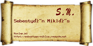 Sebestyén Miklós névjegykártya