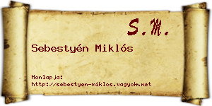 Sebestyén Miklós névjegykártya