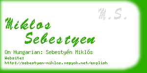 miklos sebestyen business card