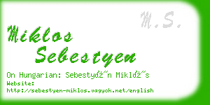 miklos sebestyen business card